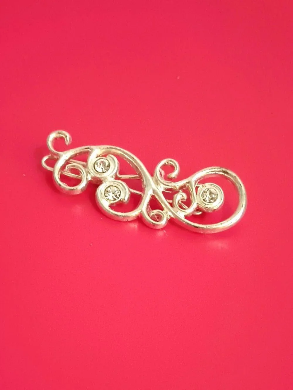 3 Pc Floral Rhinestone Hair Barrettes Gold Tone Daisy Pearl Silver Tone Pave